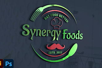 design restaurant, pizza, bbq, burger, drink, catering, food logo