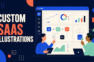 create modern flat illustrations for your saas website or app