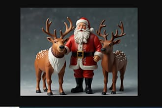 build charismas 3d toy model, toy model ornament,charismas design, action figure