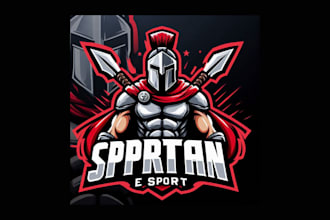 create a unique spartan esport mascot logo in illustrator