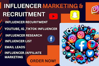 recruit instagram tiktok youtube influencer list influencer marketing email lead