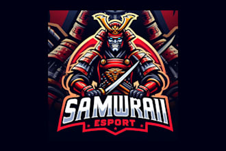 do samurai esport mascot logo with your creative thinking