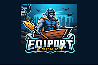 make an awesome boat esport mascot logo with vector file
