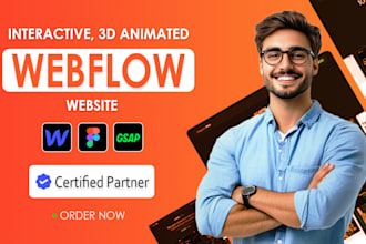 develop a modern, interactive 3d animated website on webflow