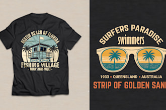 make vintage retro monoline t shirt design and illustration
