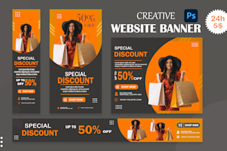 design web and google banner ads, product banner, fashion banner, facebook ads