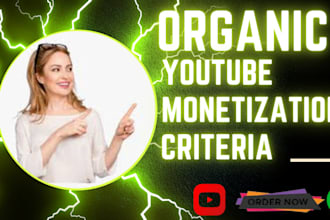 organic youtube channel promotion and monetization