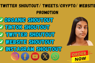 twitter shoutout promote tweet website yt share link to 100m ig,app,crypto user