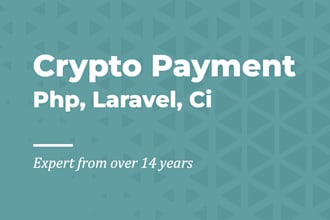 integrate crypto payment gateway btc coinpayments PHP laravel website developer