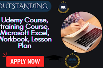 create udemy course, training course, microsoft excel, workbook, lesson plan