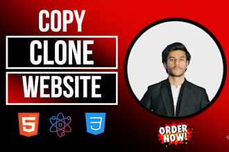 duplicate copy clone website or landing page in HTML CSS js, react