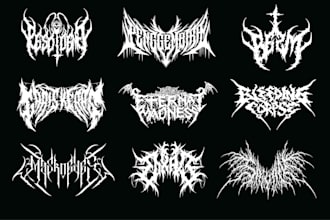 create a death metal brutal black metal deathcore logo design for your band