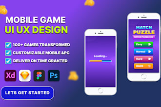 do mobile app ui ux, game ui ux design in figma for kids