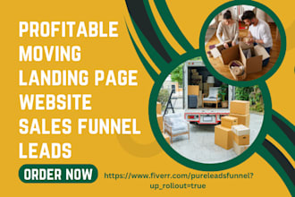 design moving website moving company landing page logistics movers leads
