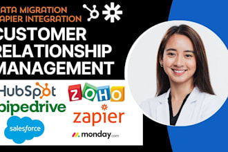 transfer data from hubspot salesforce pipedrive to zoho CRM zapier integration