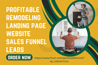 home remodeling leads construction landing page renovation handyman website