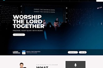 design a modern church website, ministry website, nonprofit with livestreaming