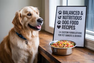 formulate balanced and nutritious dog food recipes for healthy pets
