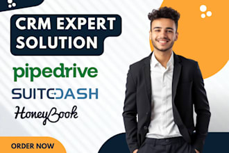 setup pipedrive suitedash and honeybook as a crm expert