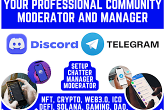 be your expert discord and telegram community manager with chatters