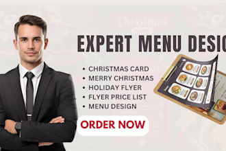 design christmas menu christmas sale ad price list flyer, post, xmas banner