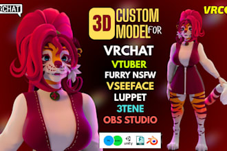 edit and create furry vrchat avatar, fursona vtuber model, 3d nsfw character
