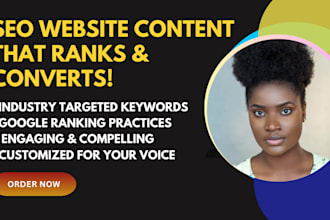 write SEO website content, google ranking keywords, compelling copywriting