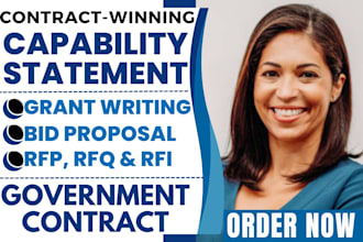 rfp government capability statement, grant bid proposal business funding rfq rfx