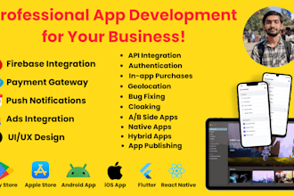 create custom mobile application for android ios with react native or flutter