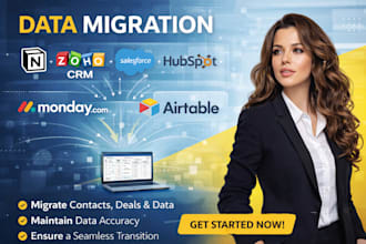data migration notion zoho CRM salesforce hubspot monday airtable google sheet