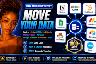 data migration notion zoho CRM hubspot monday airtable google sheet wpforms xero
