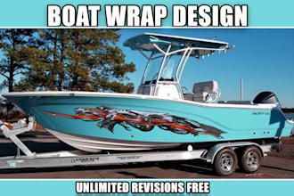 design stunning boat wrap design in 24 hours