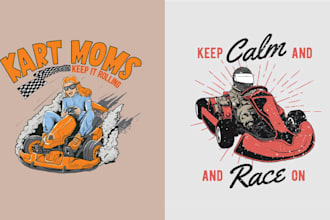 make vintage classic racing car logo