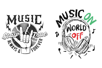 design hand drawn skull podcast music logo