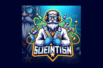 create a unique scientist esport mascot logo with any file
