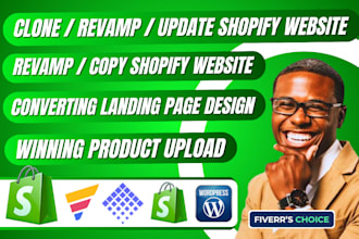 clone shopify store revamp, copy and update, duplicate, redesign shopify website