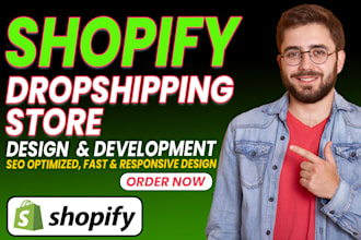 build shopify store design, shopify website design, ecommerce dropshipping store