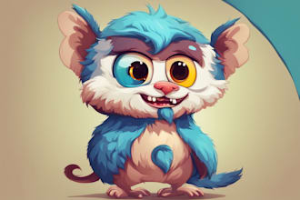 draw an eyecatchy mascot, animal cartoon character