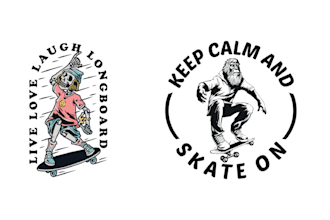design vintage skeleton skate logo with illustration