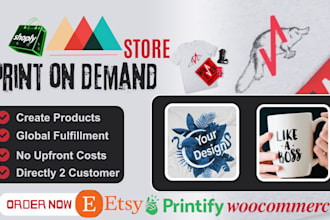 setup shopify etsy print on demand store with printify