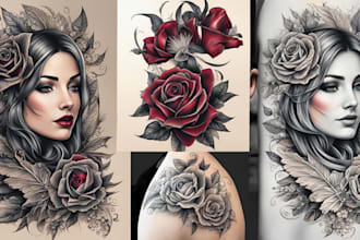do custom tattoo design in realistic style