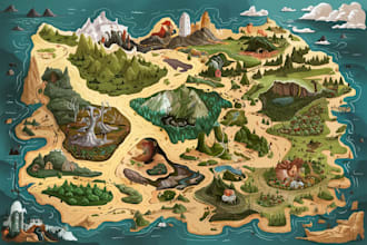 design a fantasy map illustration
