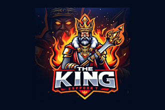 design a creative the king esport mascot logo for your brand