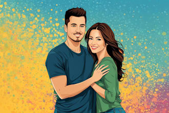create couples art vector portrait