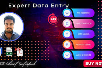data entry, web research, and PDF conversion expert