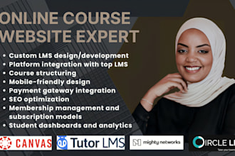 design online course website on canvas lms, coursebox, circle lms, tutorlms