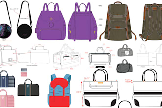 design any bags, handbag, tote bag, backpack, bag tech pack and accessories