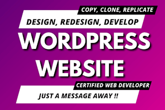create website, replicate, duplicate, design and develop wordpress website