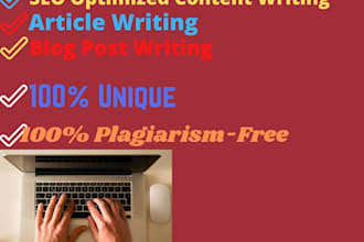 do SEO article writing, blog post writing, and content writing