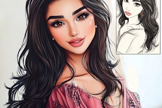 draw a professional cartoon caricature art